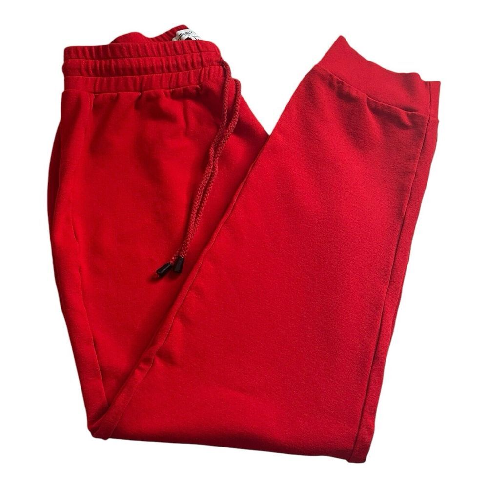 Kimberly Taylor Women's Drawstring Waist Tapered Leg Jogger Pant Red ‎ Size L